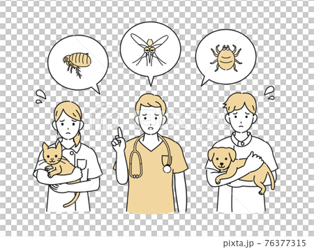 獸醫、狗和貓疾病、害蟲、插圖材料 獸醫、狗和貓疾病、害蟲、插圖材料 76377315