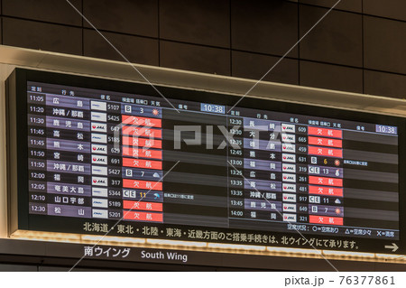 【羽田空港 緊急事態宣言下の第2ターミナル出発ロビー】 【羽田空港 緊急事態宣言下の第2ターミナル出発ロビー】 76377861