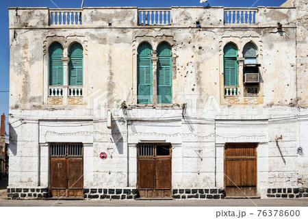 local architecture street in central massawa old town eritrea 76378600