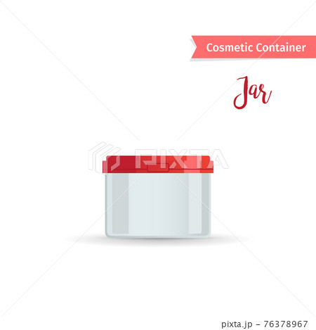 Cosmetic jar with red cap 76378967