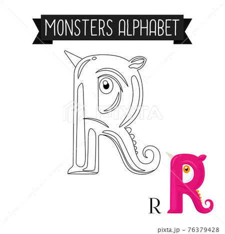 Coloring page monsters alphabet letter R Coloring page monsters alphabet letter R 76379428