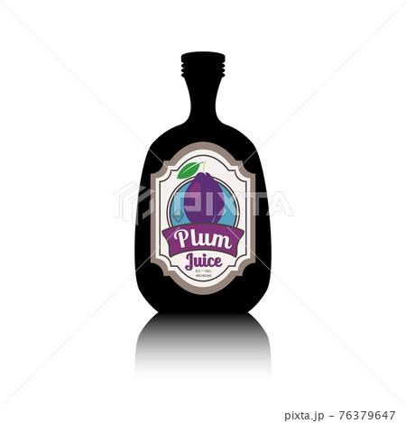 Black bottle with fruit label Black bottle with fruit label 76379647