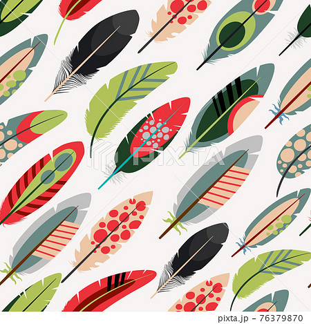 Colorful feathers pattern Colorful feathers pattern 76379870