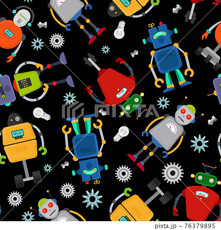 Cute robot pattern Cute robot pattern 76379895