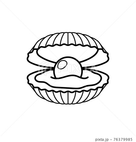 Black Pearl In Shell Iconのイラスト素材 Black Pearl In Shell Iconのイラスト素材
