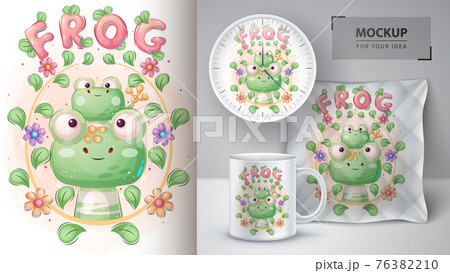 Cute frog family poster and merchandising. 76382210