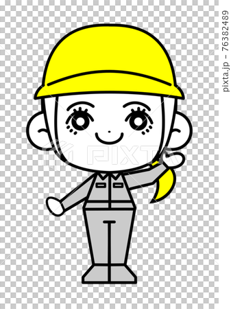 在建築工地工作的女人 76382489