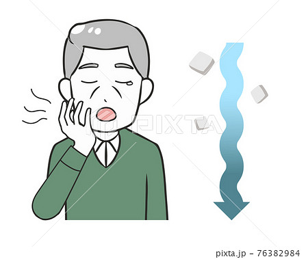 低血糖 高齢男性のイラスト素材