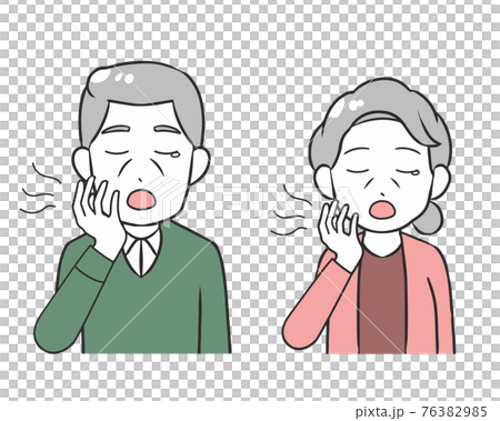眠い 高齢男女のイラスト素材