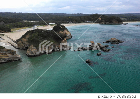 種子島の熊野・浜田の海岸の空撮 種子島の熊野・浜田の海岸の空撮 76383552