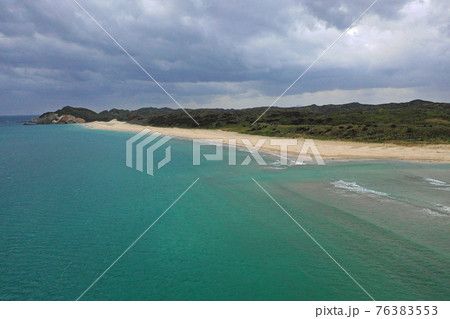 種子島の熊野・浜田の海岸の空撮 76383553