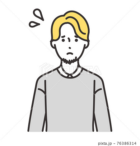外国人　男性　表情　焦る 76386314