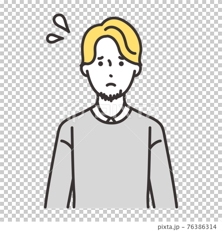 外国人　男性　表情　焦る 76386314