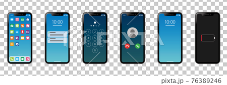 Various smartphone screens 76389246
