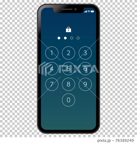 Smartphone passcode input screen unlocked 76389249
