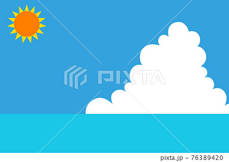 入道雲と太陽と海 76389420