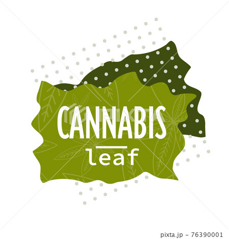 medical cannabis or marijuana leaf badge hemp legalize sticker drug consumption concept 76390001