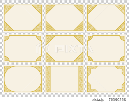和風の角装飾フレームセット 和風の角装飾フレームセット 76390268