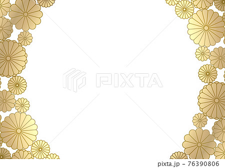 金色の菊のフレームイラスト 2 76390806