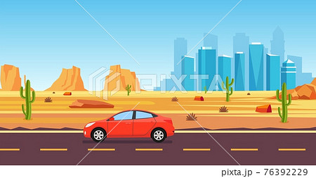 desert landscape illustration 76392229