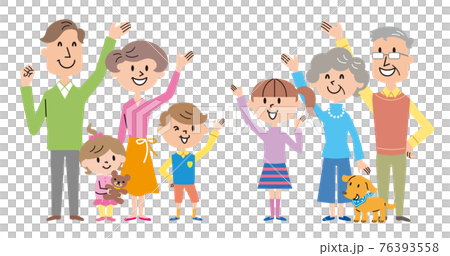 朝上的三代家庭全身圖 76393558