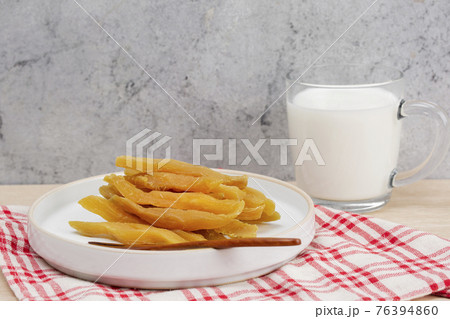 winter dessert concept, dried sweet potato 76394860