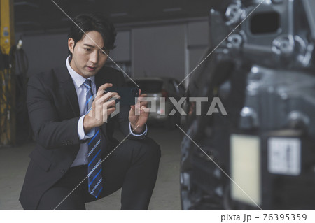 auto vehicle car insurance agent, car reseller taking photo auto vehicle car insurance agent, car reseller taking photo 76395359