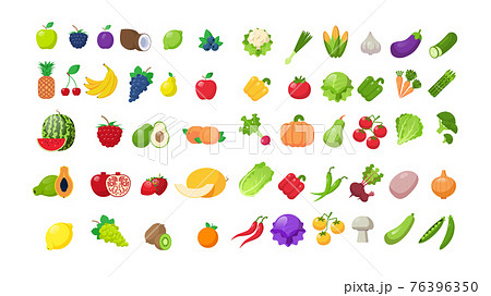 set fresh fruits and vegetables stickers healthy food collection horizontal set fresh fruits and vegetables stickers healthy food collection horizontal 76396350