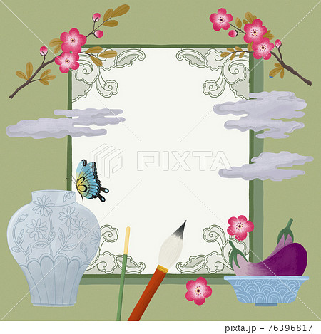 Korean folk drawing, painting greeting card Korean folk drawing, painting greeting card 76396817