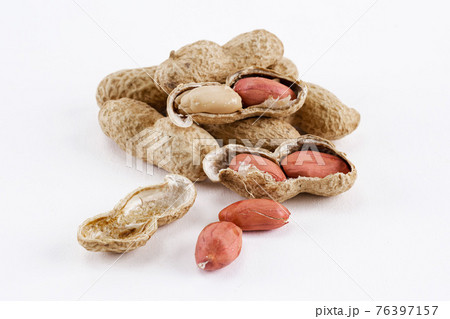 peanuts in white background 76397157