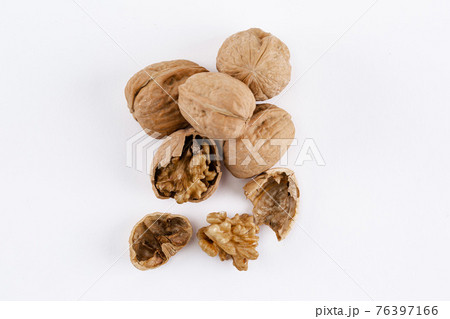 walnuts on white background walnuts on white background 76397166