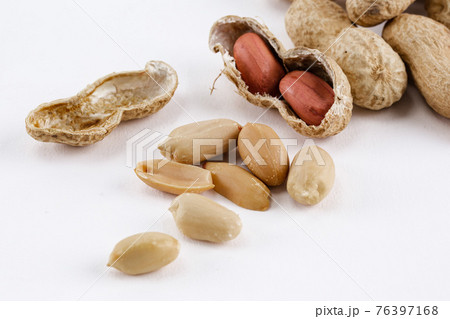 peanuts in white background 76397168