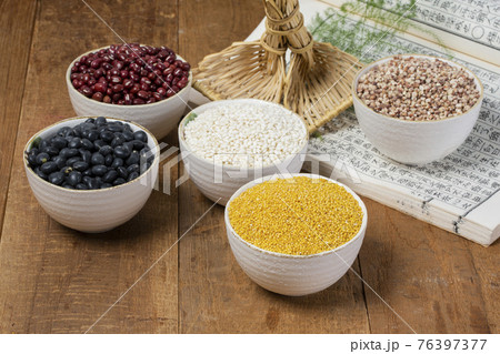 five grain for Daeboreum, first full moon of the lunar year in Korea five grain for Daeboreum, first full moon of the lunar year in Korea 76397377