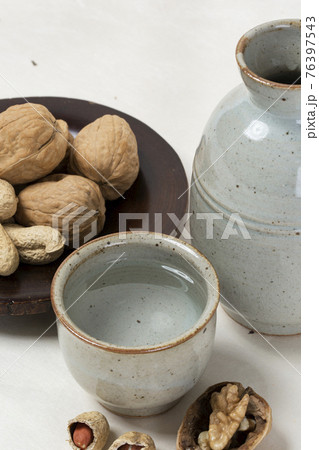 nuts and ear-quickening wine served on the first full moon day of the lunar new year in Korea nuts and ear-quickening wine served on the first full moon day of the lunar new year in Korea 76397543