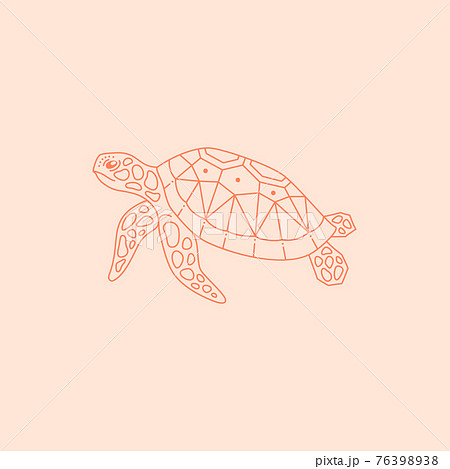 Sea Turtle Logo In A Trendy Minimal Linear のイラスト素材 Sea Turtle Logo In A Trendy Minimal Linear のイラスト素材