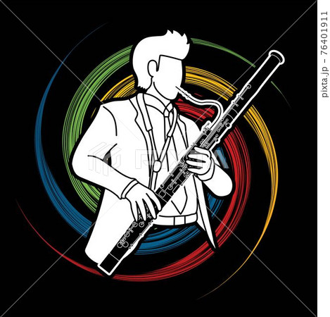 Bassoon Musician Orchestra Instrument Graphic Vector 76401911