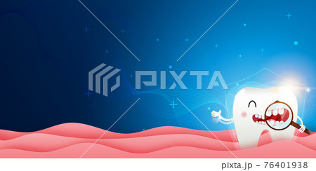 White healthy teeth for dental care. Dental background. Vector illustration	 76401938