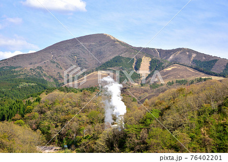 湯けむりと涌蓋山　わいた山　わいた温泉郷　はげの湯温泉　九州の温泉 76402201