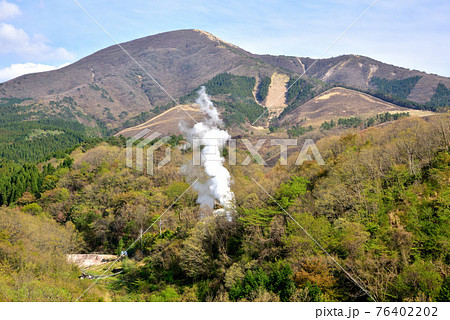 湯けむりと涌蓋山　わいた山　わいた温泉郷　はげの湯温泉　九州の温泉 76402202