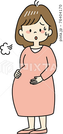 息苦しい妊婦さん 全身 のイラスト素材