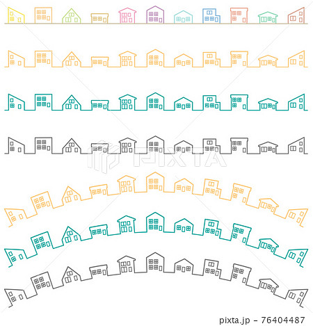 街並み線画セット　 76404487