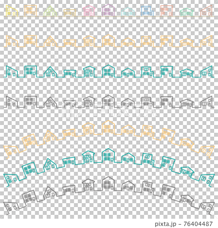 街並み線画セット　 76404487