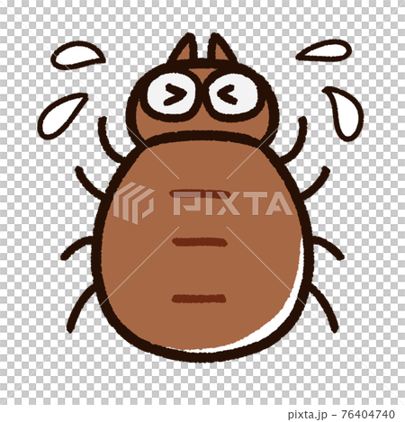 嫌がるダニのキャラクターのイラスト素材