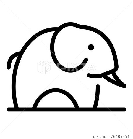 Safari Elephant Icon Outline Styleのイラスト素材