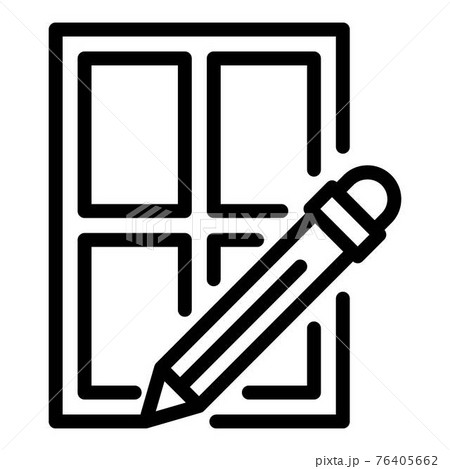 Pen writing window icon, outline style Pen writing window icon, outline style 76405662