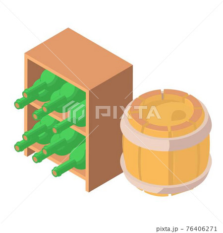 Wine storage icon, isometric style 76406271