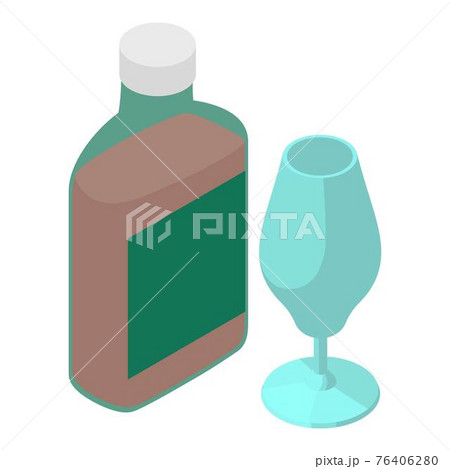 Whiskey icon, isometric style 76406280