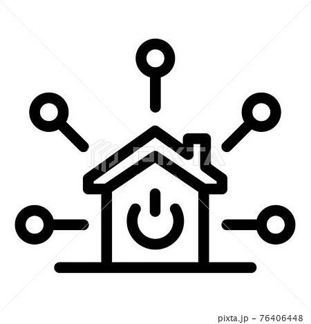 Smart home and footnotes icon, outline style Smart home and footnotes icon, outline style 76406448