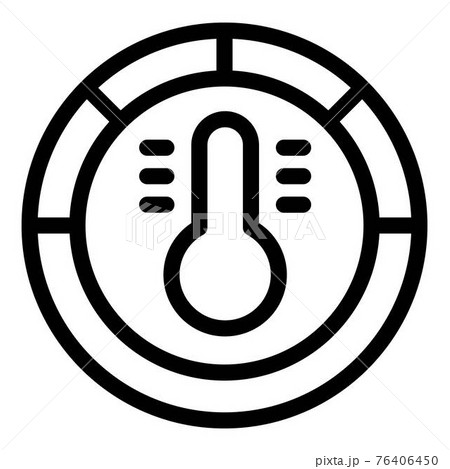 Thermometer in a circle icon, outline style Thermometer in a circle icon, outline style 76406450