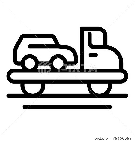Broken car tow truck icon, outline style 76406965
